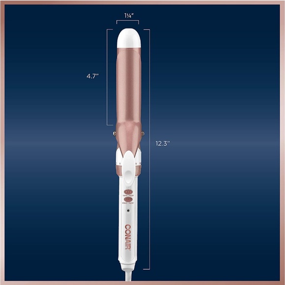 (EUC) Conair Double Ceramic Curling Iron - Rose Gold 1.25 | 1 1/4” - Picture 5 of 6